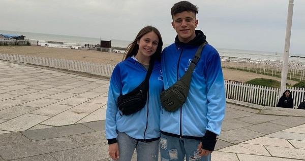 Juanita Fernández y Valentino Barranco en Mar del Plata representando a Chivilcoy en final JB 2023