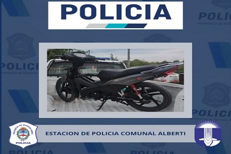 Recuperan en Chivilcoy, una moto robada en Alberti