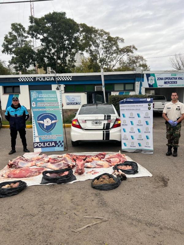 Transportaba un animal faenado en el baúl de un vehículo y fue detenido