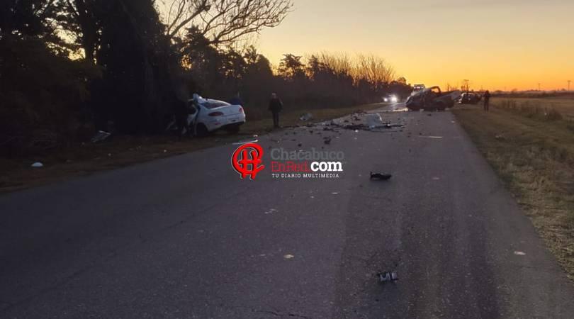 Una fallecida por un choque frontal en ruta 30 entre Chacabuco y Chivilcoy