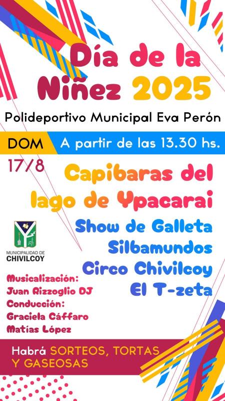 El domingo por la tarde se realizará una gran fiesta por el Día de la Niñez en el Polideportivo Municipal