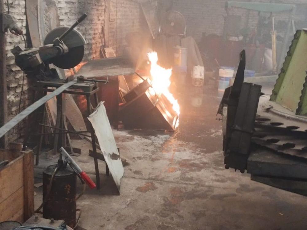 Incendio en un taller
