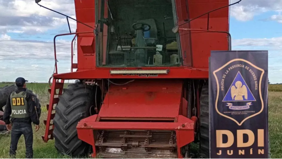 La DDI Junin recuperó una cosechadora que había sido robada